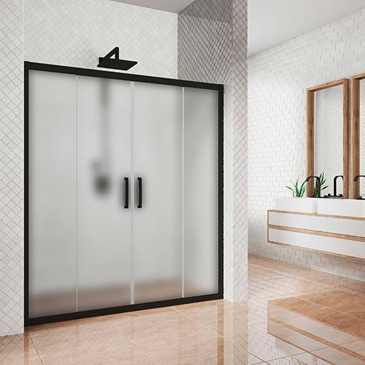 Душевая дверь в нишу Kubele DE019D4-MAT-BLMT 215 см, профиль матовый черный фото в интернет-магазине «Wasser-Haus.ru»