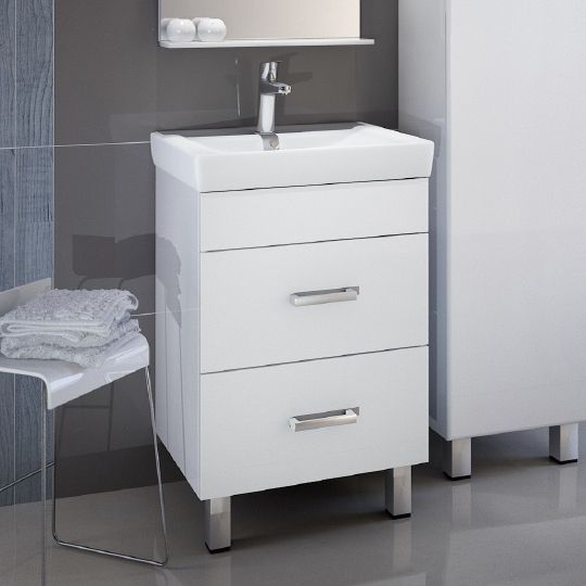 Мебель для ванной Iddis Custo 55 напольная, белая фото в интернет-магазине «Wasser-Haus.ru»