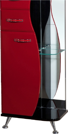 Шкаф-пенал Bellezza Рио 50 L красный с черным фото в интернет-магазине «Wasser-Haus.ru»