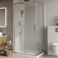 Душевой уголок BelBagno Luce AH-2-100/80-C-Cr 100x80, профиль хром, стекло прозрачное фото в интернет-магазине «Wasser-Haus.ru»