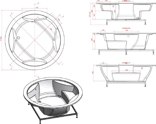 Ванна из искусственного камня Астра-Форм Аврора фото в интернет-магазине «Wasser-Haus.ru»