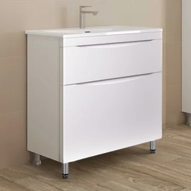 Мебель для ванной Style Line Бергамо Мини 60 Люкс Plus напольная, антискрейтч белая фото в интернет-магазине «Wasser-Haus.ru»