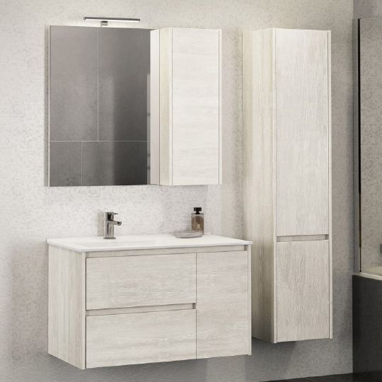 Мебель для ванной Comforty Бремен 90 дуб белый фото в интернет-магазине «Wasser-Haus.ru»