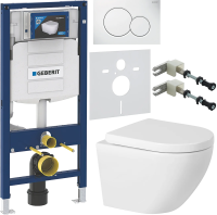 Комплект Унитаз подвесной BelBagno Sfera-r + Крышка Marino BB105SC с микролифтом, петли хром + Инсталляция Geberit Duofix UP 320 111.300.00.5 + Кнопка Sigma 01 115.770.11.5 белая + Крепления 111.815.00.1 к стене + Шумоизоляция фото в интернет-магазине «Wasser-Haus.ru»
