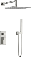 Душевой комплект Boheme Qubic 474-3-NB, С ВНУТРЕННЕЙ ЧАСТЬЮ, brushed nickel фото в интернет-магазине «Wasser-Haus.ru»