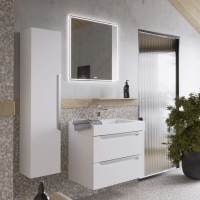 Мебель для ванной Aqwella Cube 70 белая матовая фото в интернет-магазине «Wasser-Haus.ru»