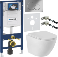 Комплект Унитаз подвесной BelBagno Sfera-r + Крышка BB870SC с микролифтом + Инсталляция Geberit Duofix UP 320 111.300.00.5 + Кнопка Sigma 01 115.770.21.5 хром + Крепления 111.815.00.1 к стене + Шумоизоляция фото в интернет-магазине «Wasser-Haus.ru»