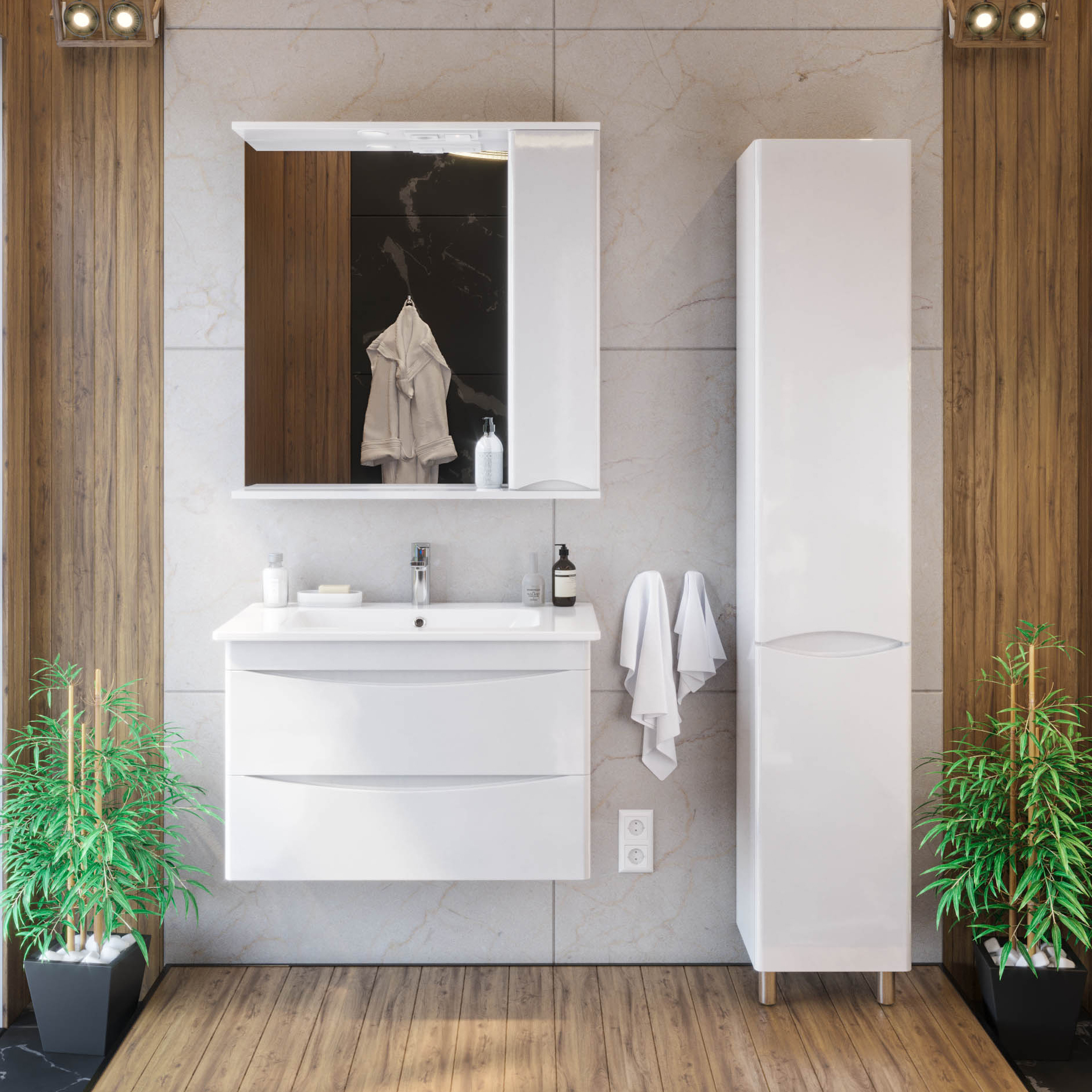 Мебель для ванной Sanstar Smile 60 подвесная фото в интернет-магазине «Wasser-Haus.ru»
