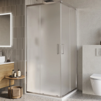 Душевой уголок BelBagno Luce A-2-90-P-Cr 90x90, профиль хром, стекло рифленое фото в интернет-магазине «Wasser-Haus.ru»