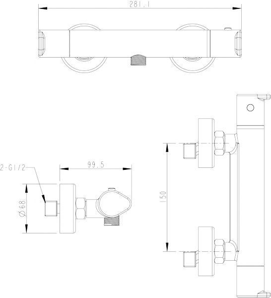 Термостат Bravat Waterfall F939114C-01A-RUS для душа фото в интернет-магазине «Wasser-Haus.ru»