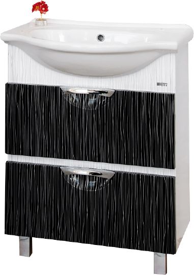 Мебель для ванной Misty Лорд 65 бело-черная фото в интернет-магазине «Wasser-Haus.ru»