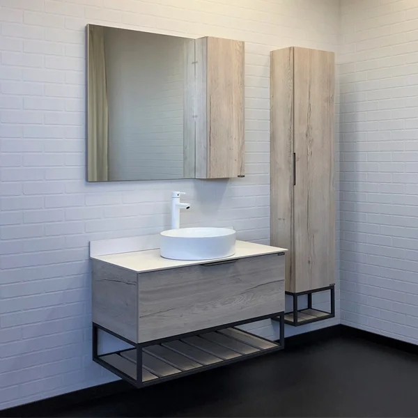 Зеркало Comforty Порто 90 дуб дымчатый фото в интернет-магазине «Wasser-Haus.ru»