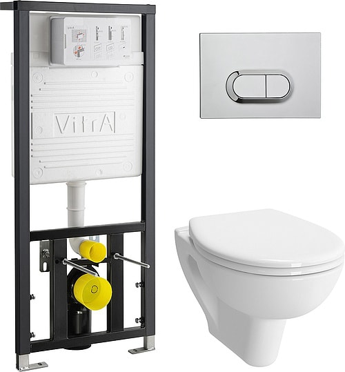 Комплект VitrA S20 9004B003-7202 подвесной унитаз + инсталляция + кнопка фото в интернет-магазине «Wasser-Haus.ru»