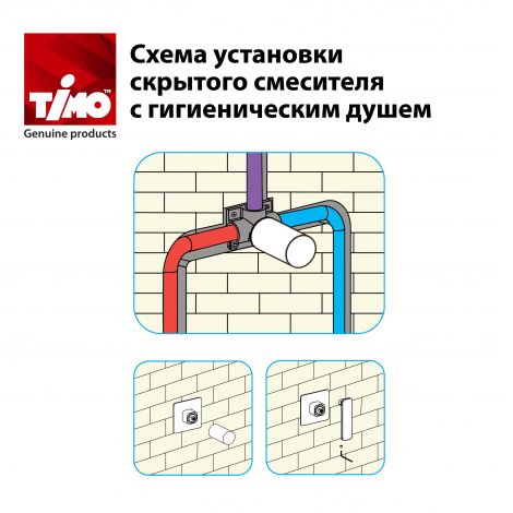Гигиенический душ Timo Torne 4389/03SM со смесителем, С ВНУТРЕННЕЙ ЧАСТЬЮ фото в интернет-магазине «Wasser-Haus.ru»