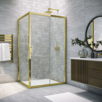 Душевой уголок Vegas Glass ZP+ZPV Tur Novo 105*90 09 01 профиль золото, стекло прозрачное фото в интернет-магазине «Wasser-Haus.ru»