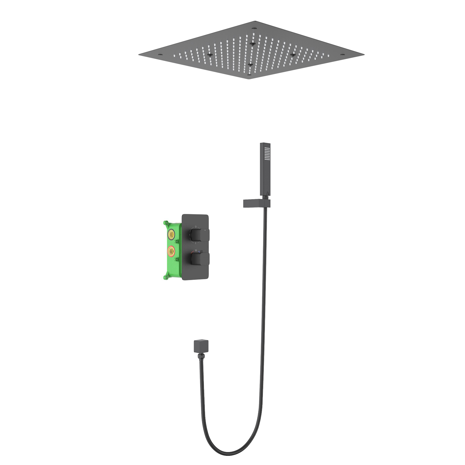 Душевой комплект Timo Petruma SX-5029/03SM черный, С ВНУТРЕННЕЙ ЧАСТЬЮ фото в интернет-магазине «Wasser-Haus.ru»