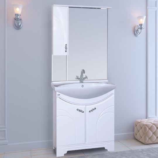 Мебель для ванной Misty Сицилия 75 белая эмаль фото в интернет-магазине «Wasser-Haus.ru»
