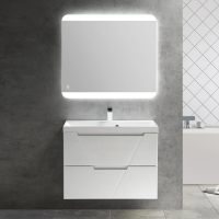 Мебель для ванной BelBagno Vittoria 80 подвесная, bianco opaco, белая глянцевая раковина фото в интернет-магазине «Wasser-Haus.ru»