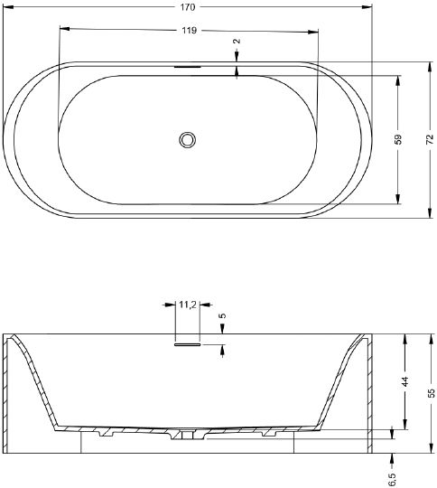 Ванна из искусственного камня Riho Valor BS7000500000000 170x70 фото в интернет-магазине «Wasser-Haus.ru»