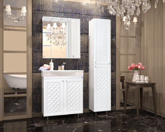 Шкаф-пенал Style Line Канна 36 белый фото в интернет-магазине «Wasser-Haus.ru»
