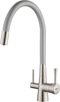 Смеситель для кухни Lemark Comfort LM3075BN-Silver с гибким изливом, никель, серебристый фото в интернет-магазине «Wasser-Haus.ru»