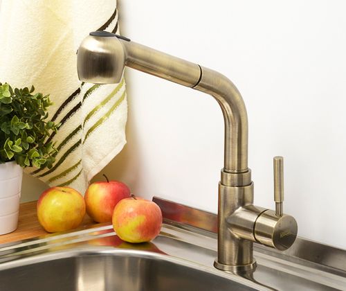 Смеситель Wasserkraft A8237 для кухонной мойки, светлая бронза фото в интернет-магазине «Wasser-Haus.ru»