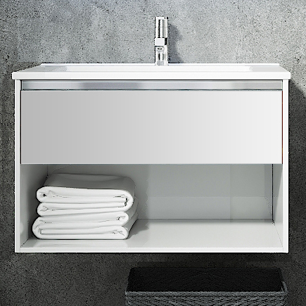 Мебель для ванной Sanvit Контур 75 белая глянцевая фото в интернет-магазине «Wasser-Haus.ru»