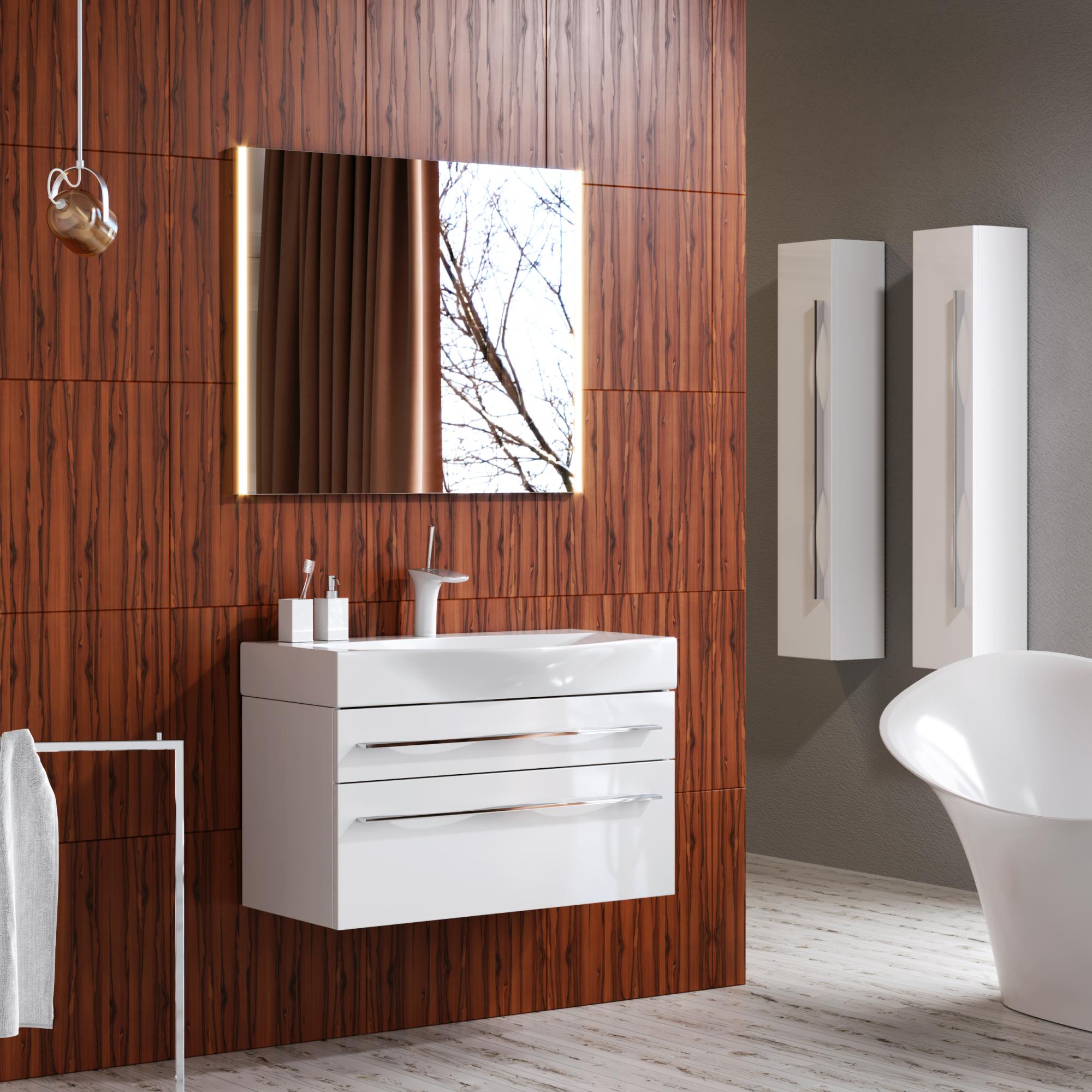 Мебель для ванной Aqwella 5 stars Milan 80 подвесная, с ящиками фото в интернет-магазине «Wasser-Haus.ru»