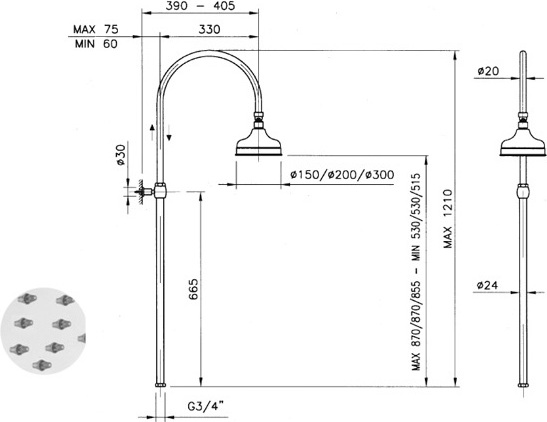 Душевая стойка Nicolazzi Classic Shower 5712WS CR 20 фото в интернет-магазине «Wasser-Haus.ru»