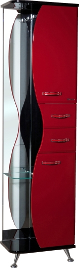 Шкаф-пенал Bellezza Рио 50 R красный с черным фото в интернет-магазине «Wasser-Haus.ru»
