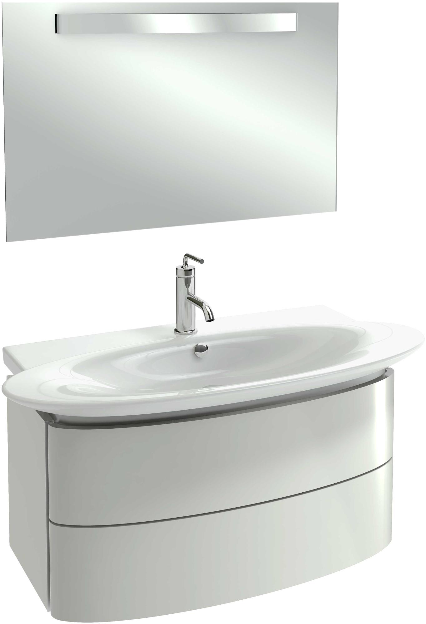Мебель для ванной Jacob Delafon Presquile 100 белый лак, 2 ящика фото в интернет-магазине «Wasser-Haus.ru»