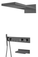 Душевой комплект Boheme Zodiac 133-2-SGM, термостат, С ВНУТРЕННЕЙ ЧАСТЬЮ, shine gun metal фото в интернет-магазине «Wasser-Haus.ru»
