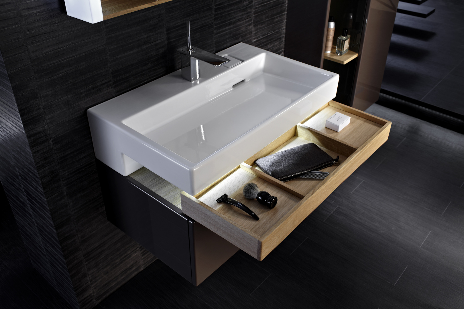 Мебель для ванной Jacob Delafon Terrace 100 белый лак фото в интернет-магазине «Wasser-Haus.ru»