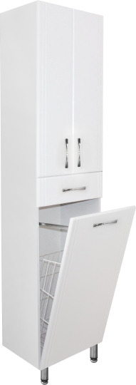 Шкаф-пенал Style Line Эко Стандарт 48 с бельевой корзиной, белый фото в интернет-магазине «Wasser-Haus.ru»
