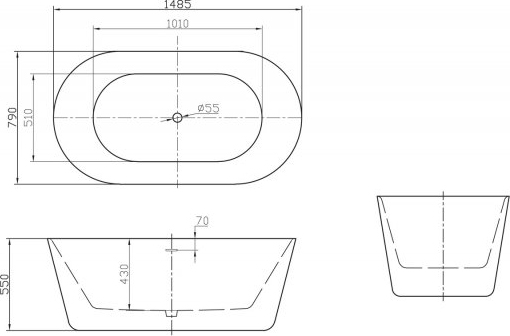 Акриловая ванна BelBagno BB306-1485 150x80 фото в интернет-магазине «Wasser-Haus.ru»