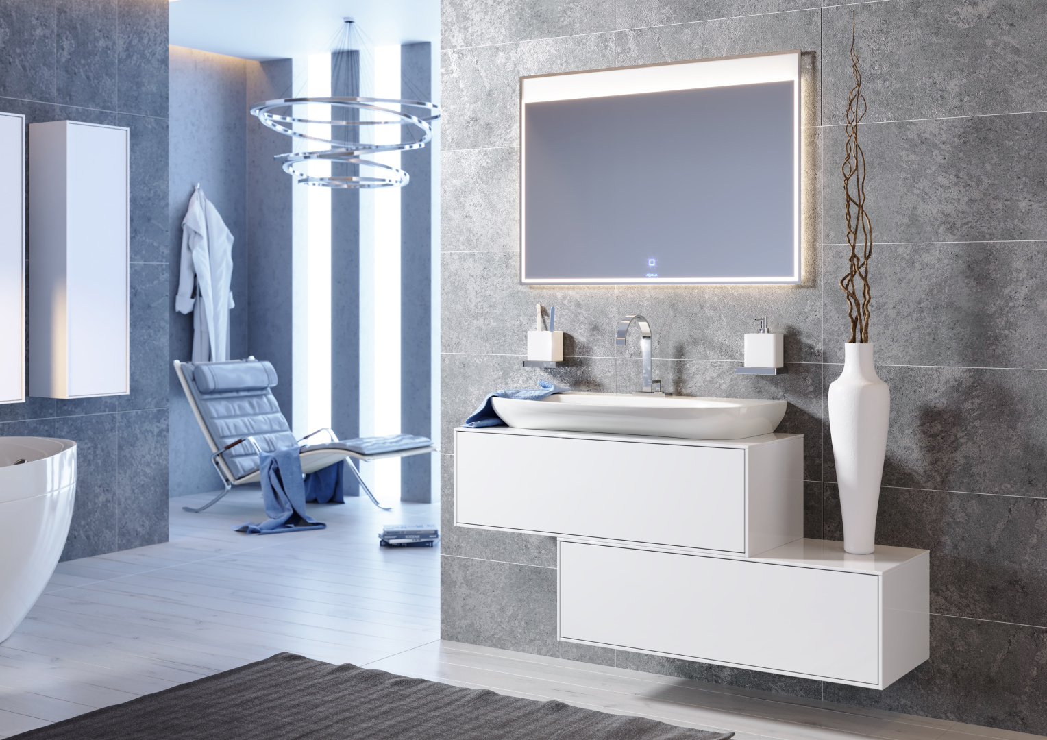 Мебель для ванной Aqwella 5 stars Genesis 100 белая фото в интернет-магазине «Wasser-Haus.ru»