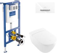 Комплект  Унитаз подвесной Villeroy & Boch Viclean V0E100R1 альпийский белый, с функцией биде + Система инсталляции для унитазов Villeroy & Boch 92242700 + Кнопка смыва фото в интернет-магазине «Wasser-Haus.ru»