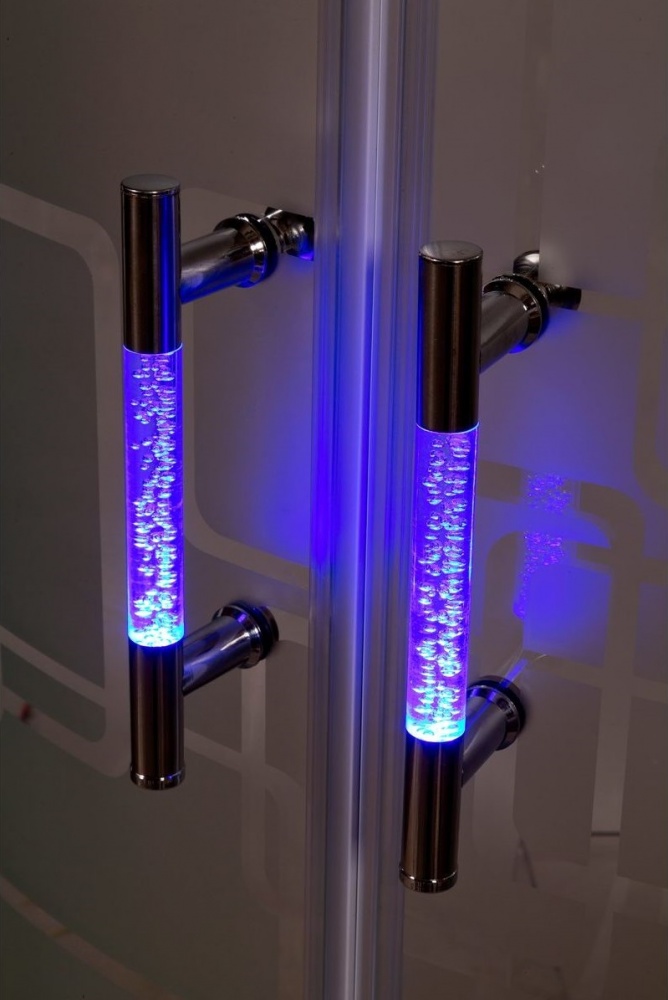 Душевое ограждение Deto C 01 LED 100 x 100 см с Led-подсветкой, хром фото в интернет-магазине «Wasser-Haus.ru»
