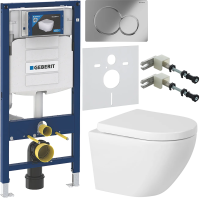 Комплект Унитаз подвесной BelBagno Sfera-r + Крышка Marino BB105SC с микролифтом, петли хром + Инсталляция Geberit Duofix UP 320 111.300.00.5 + Кнопка Sigma 01 115.770.21.5 хром + Крепления 111.815.00.1 к стене + Шумоизоляция фото в интернет-магазине «Wasser-Haus.ru»