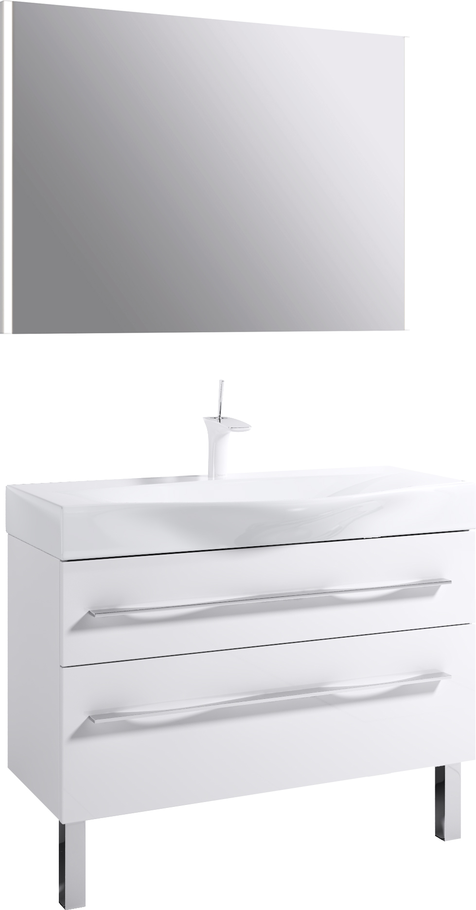 Мебель для ванной Aqwella 5 stars Milan 100 напольная, с ящиками фото в интернет-магазине «Wasser-Haus.ru»