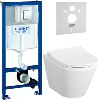 Комплект Унитаз подвесной VitrA Integra + Крышка + Инсталляция Grohe Rapid SL 38772001 3 в 1 с кнопкой смыва + Шумоизоляция фото в интернет-магазине «Wasser-Haus.ru»