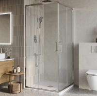 Душевой уголок BelBagno Luce A-2-80-C-Cr 80x80, профиль хром, стекло прозрачное фото в интернет-магазине «Wasser-Haus.ru»