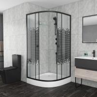 Душевой уголок Niagara Eco NG-003-14 black мозаика, с поддоном фото в интернет-магазине «Wasser-Haus.ru»