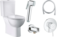 Комплект  Унитаз-компакт Grohe Bau Ceramic 39349000 + Гигиенический душ Grohe BauClassic 124901 со смесителем фото в интернет-магазине «Wasser-Haus.ru»