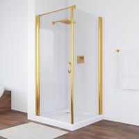 Душевой уголок Vegas Glass EP-Fis 90 09 01 L профиль золото, стекло прозрачное фото в интернет-магазине «Wasser-Haus.ru»