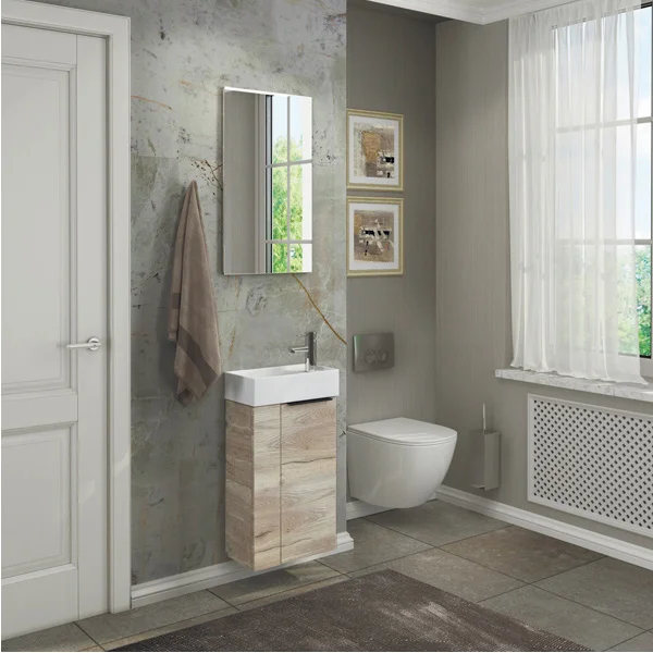 Зеркало Comforty Асти 40, дуб дымчатый фото в интернет-магазине «Wasser-Haus.ru»