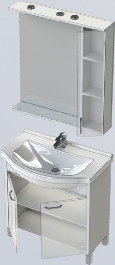 Мебель для ванной Aquanet Донна 80 беленый дуб фото в интернет-магазине «Wasser-Haus.ru»