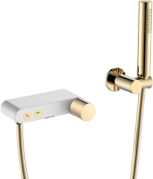 Смеситель для ванны с душем Boheme Stick 123-WG.2 white touch gold фото в интернет-магазине «Wasser-Haus.ru»