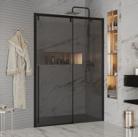 Душевая дверь в нишу Ambassador Intense 110022205IBB 160 см, профиль черный