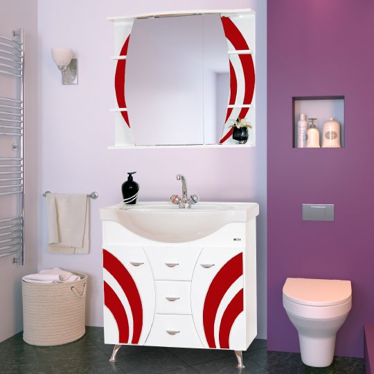 Мебель для ванной Misty Каролина 70 красное стекло фото в интернет-магазине «Wasser-Haus.ru»